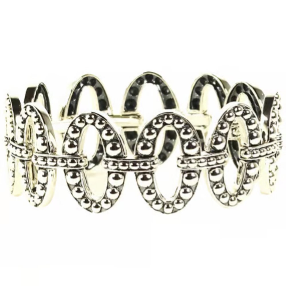 LAGOS NWT Gorgeous Caviar Sterling Silver Link Bracelet Size M